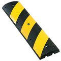 Alley Bump, Rubber, 2 1/8 in Height, 48 in Length, 3 lb, Black/Yellow