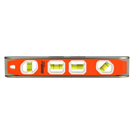 Torpedo Level, Aluminum, 12"L, 4 Vials