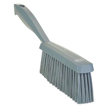 1 19/32 in W Bench Brush, Soft, 6 3/4 in L Handle, 7 in L Brush, Gray, Polypropylene