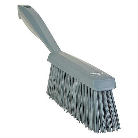1 19/32 in W Bench Brush, Medium, 6 1/2 in L Handle, 6 1/2 in L Brush, Gray, Polypropylene