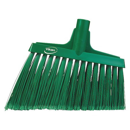 9 in Sweep Face Angle Broom, Soft, Synthetic, Green