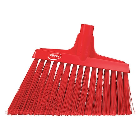 9 in Sweep Face Angle Broom, Soft, Synthetic, Red