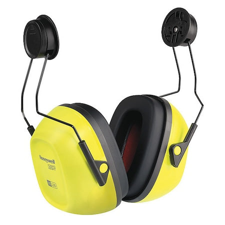 VeriShield Hard Hat Mounted Ear Muffs, 27 dB NRR, Passive, General Purpose, Black/Yellow