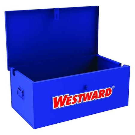 WESTWARD Jobsite Box, Blue, 3.3 cu ft, 31" W x 18" D x 13" H