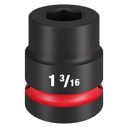 1 in Drive Impact Socket Standard Socket, Black Phosphate, Socket Size 1 3/16", SAE