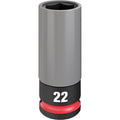 1/2 in Drive Lug Nut Wheel Socket Deep Socket, Black Phosphate, Lug Nut Wheel Plastic, 22 mm Sz