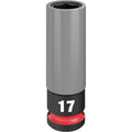 1/2 in Drive Lug Nut Wheel Socket Deep Socket, Black Phosphate, Lug Nut Wheel Plastic, 17 mm Sz
