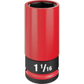 1/2 in Drive Lug Nut Wheel Socket Deep Socket, Black Phosphate, Lug Nut Wheel PLAS, 1 1/16 in Sz