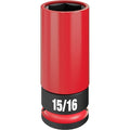 1/2 in Drive Lug Nut Wheel Socket Deep Socket, Black Phosphate, Lug Nut Wheel Plastic, 15/16 in Sz