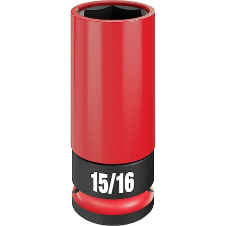 1/2 in Drive Lug Nut Wheel Socket Deep Socket, Black Phosphate, Lug Nut Wheel Plastic, 15/16 in Sz