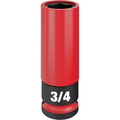 1/2 in Drive Lug Nut Wheel Socket Deep Socket, Black Phosphate, Lug Nut Wheel Plastic, 3/4 in Sz