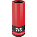 1/2 in Drive Lug Nut Wheel Socket Deep Socket, Black Phosphate, Lug Nut Wheel Plastic, 7/8 in Sz