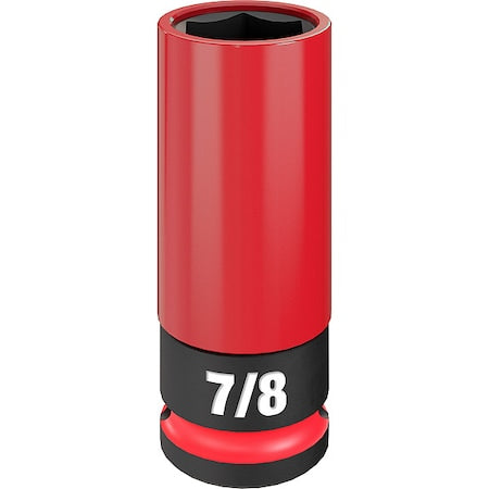 1/2 in Drive Lug Nut Wheel Socket Deep Socket, Black Phosphate, Lug Nut Wheel Plastic, 7/8 in Sz