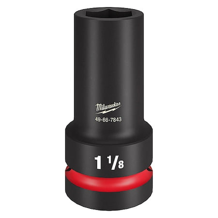 Impact Socket, Socket Size 1 1/8", Deep