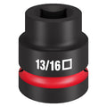 1 in Drive Impact Socket Standard Socket, Black Phosphate, Socket Size 13/16", SAE