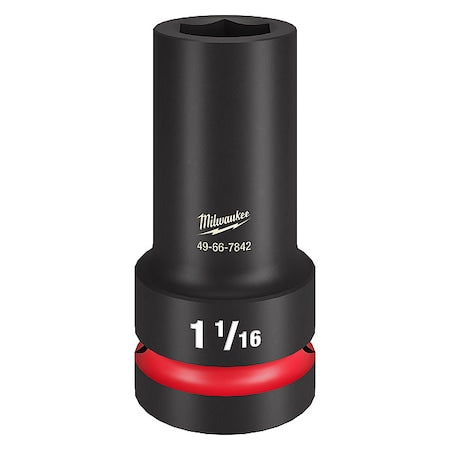 Impact Socket, Socket Size 1 1/16", Deep