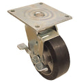 Plate Caster, Swivel, Rubber, 9 7/16"H