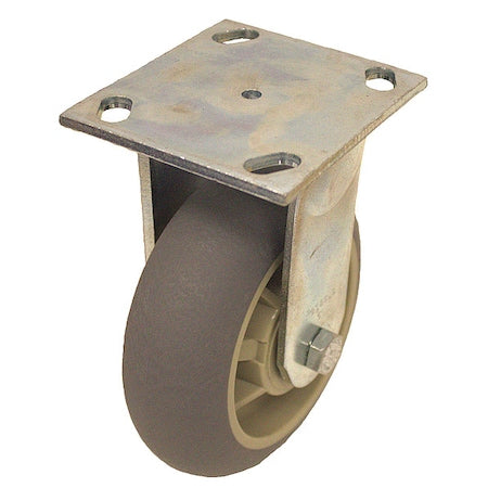 Plate Caster, Rigid, Rubber, 7 1/2"H