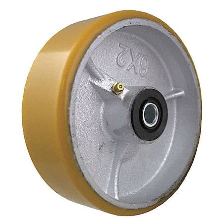 Caster Wheel, 6" dia., 3" W, Yellow