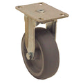 Plate Caster, Rigid, Rubber, 5 3/8"H