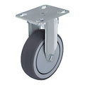 Plate Caster, Rigid, Rubber, 2 13/16"H