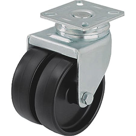 Plate Caster, Swivel, 2 13/16"H