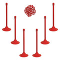 Barrier Post Kit, Red, 41 in Post Height, Gloss