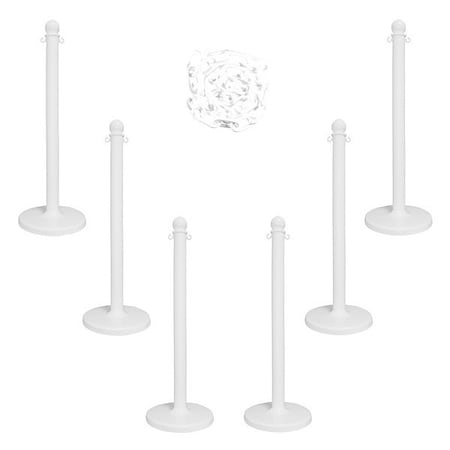 Barrier Post Kit, White, 40 in Post Height, Gloss