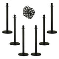 Barrier Post Kit, Black, 40 in Post Height, Gloss
