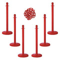 Barrier Post Kit, Red, 40 in Post Height, Gloss