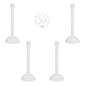 Barrier Post Kit, White, 41 in Post Height, Gloss