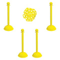 Barrier Post Kit, Yellow, 41 in Post Height, Gloss