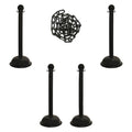 Barrier Post Kit, Black, 41 in Post Height, Gloss