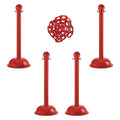 Barrier Post Kit, Red, 41 in Post Height, Gloss