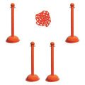 Barrier Post Kit, Safety Orange, 41 in Post Height, Gloss