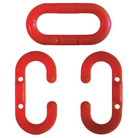 Chain Link, Red, 1-1/2" Size, Plastic, PK10