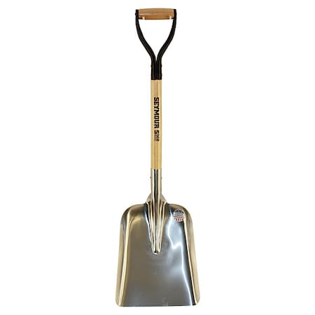 No. 2 0.8 in Scoop Shovel, Aluminum Blade, 29 in L, Natural Wood Handle