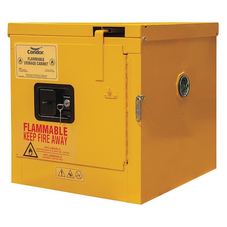 Steel 18-1/2 in H, 17-3/8 in W, 18-1/8 in D, Yellow, 1 Shelves