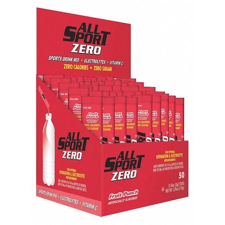 Sports Drink Mix, Fruit Punch Flavor, PK50