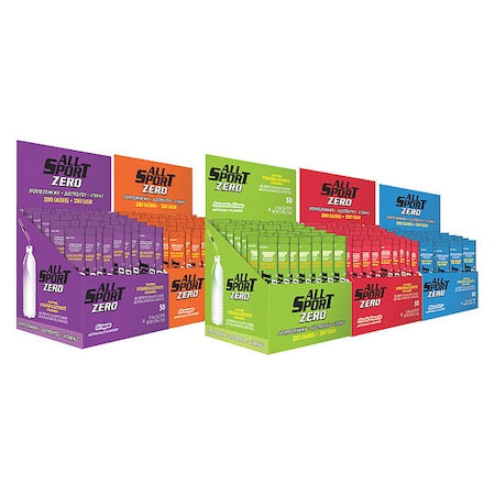 Zero Sports Drink Mix, Sugar Free, Powder, 20 oz Yield Per .1 oz Unit, Assorted Flavors, 500PK