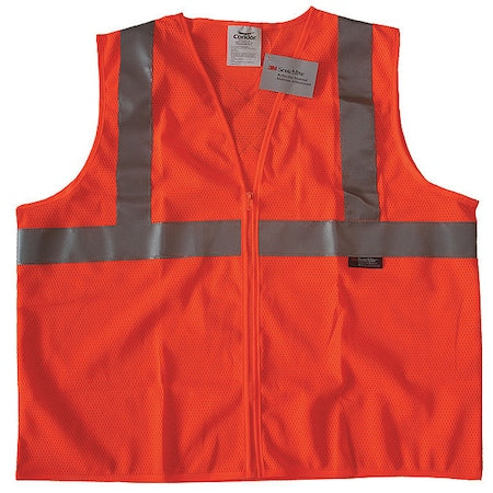 Safety Vest, Orange/Red, L, Zipper