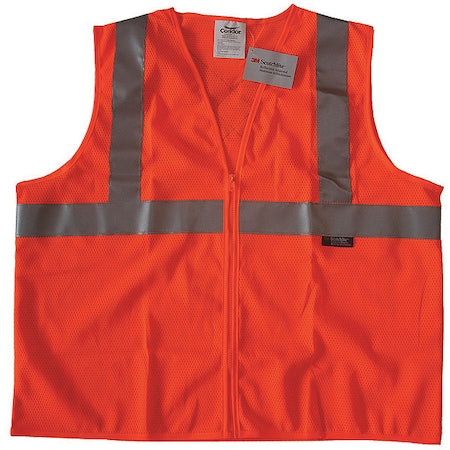 Safety Vest, Orange/Red, XL, Zipper