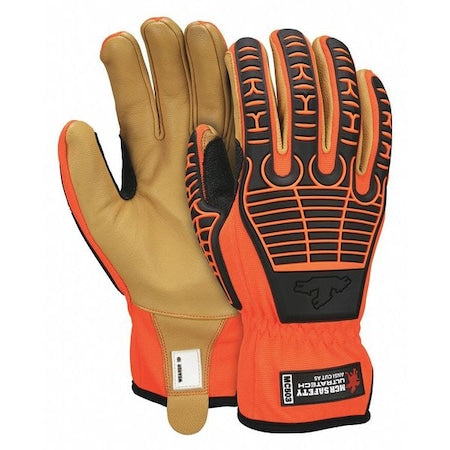Hi-Vis Cut Resistant Coated Mechanics Gloves, Cut Level A5 , Uncoated , None , M 1 PR