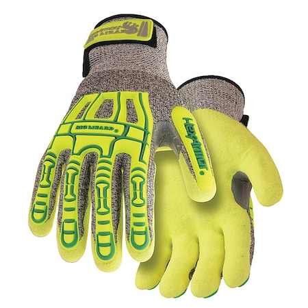 Hi-Vis Cut Resistant Impact Coated Gloves, Cut Level A4 , Nitrile , Sandy , XL 1 PR