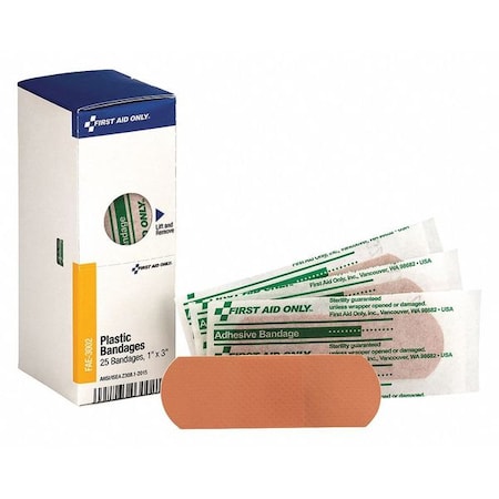Bandage, Plastic, 1"W, 25/Box