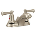 Manual Low Arc Bathroom Faucet, 4" Mount, Brushed Nickel