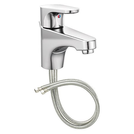 Manual Straight Spout Bathroom Faucet, 4" Mount, Chrome