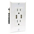 Straight Blade Receptacle, 5-15R, 15 A, 125V AC, 2 Pole, 3 Wire, Flush Mount