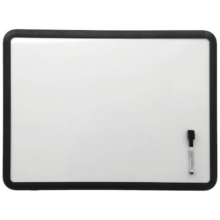 Dry Erase Board, Steel, 18 in, 24 in, Aluminum Frame, White, Gloss