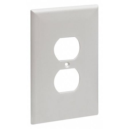 Jumbo Duplex Receptacle Wall Plates, Number of Gangs: 1 High Impact Plastic, Smooth Finish, White